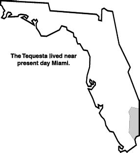 The area shaded in gray is where the Tequesta called home.