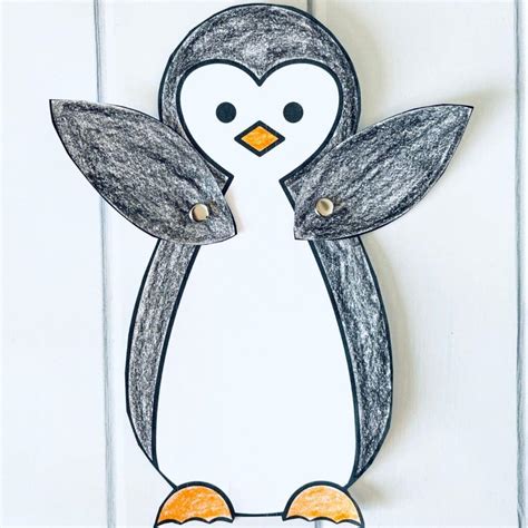 Paper Penguin Craft with Flippers that Move! (Free Printable)