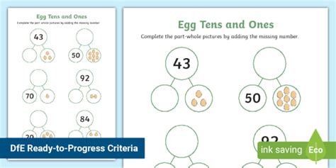 Tens and Ones Part-Whole Model Worksheet (teacher made)