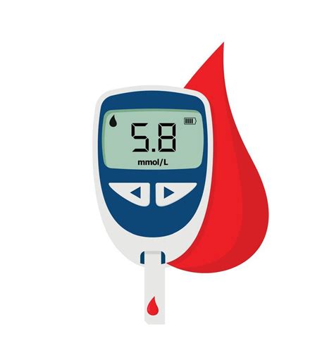 Beautiful vector diabetic icon. Glucometer cartoon sign. Blood glucose meter pictogram. Medical ...