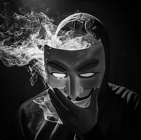 Download Black Smoke Hacker Mask Wallpaper | Wallpapers.com