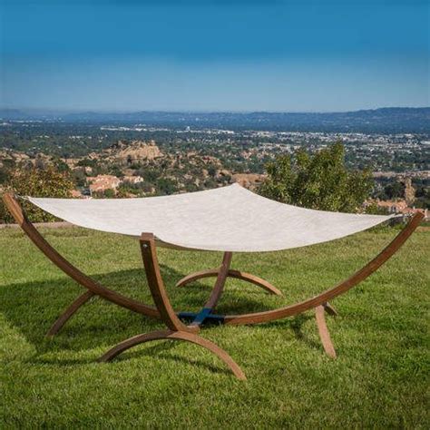 Beachcrest Home Arica Olefin Hammock with Stand | Hammock stand, Backyard, Double hammock with stand