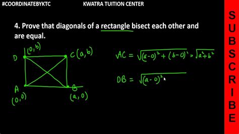 4. Prove that diagonals of a rectangle bisect each other and are equal ...