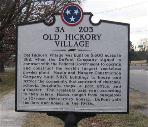 Old Hickory Village - 3 A 203 - Tennessee Historical Markers on Waymarking.com