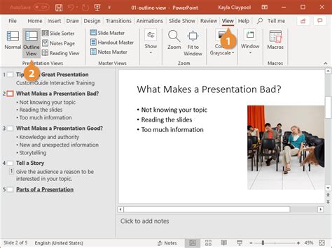 Outline View in PowerPoint | CustomGuide