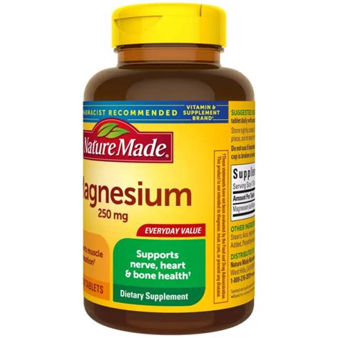 NATURE MADE MAGNESIUM Oxide 250 mg Tablets, Dietary Supplement, 300 Count $12.47 - PicClick