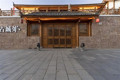 Dawn over Lijiang's Historic Architecture in China HDRi Maps and Backplates