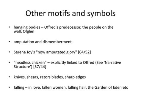 The Handmaid's Tale - Symbols and motifs