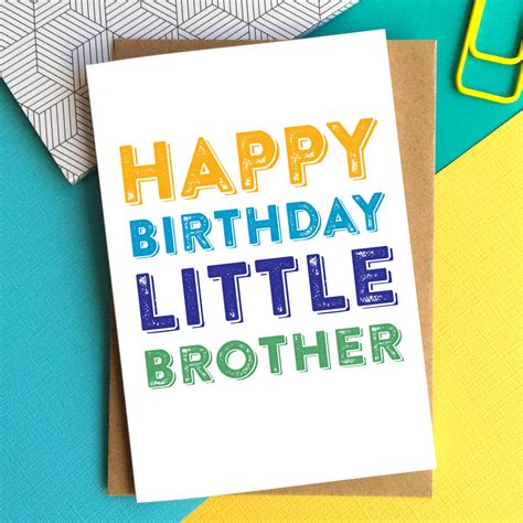 Happy Birthday Little Brother Greetings Card By Do You Punctuate?