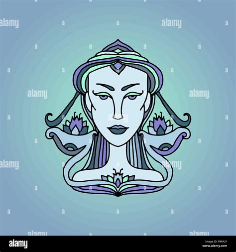 Libra girl portrait. Zodiac sign. Doodle vector illustration Stock Vector Image & Art - Alamy