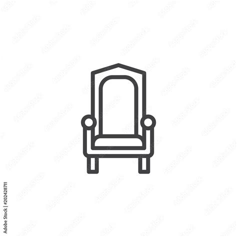 Royal throne outline icon. linear style sign for mobile concept and web ...