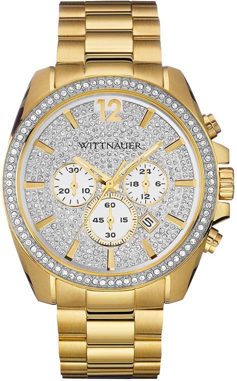 Wittnauer Men's Chronograph Stainless Steel White dial Yellow Watch - WN3051 - Walmart.com