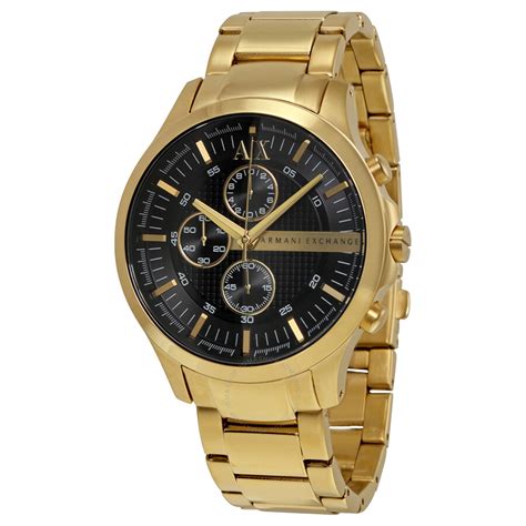 Armani Exchange Black Dial Chronograph Gold-plated Stainless Steel Unisex Watch AX2137 - Armani ...