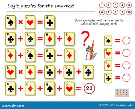 Mathematical Logic Puzzle Game. Solve Examples and Count the Value of ...