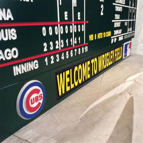 Wrigley Field Scoreboard Chicago Cubs Wood Carve Hand | Etsy