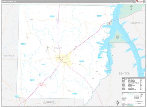 Henry County, TN Zip Code Map - Premium