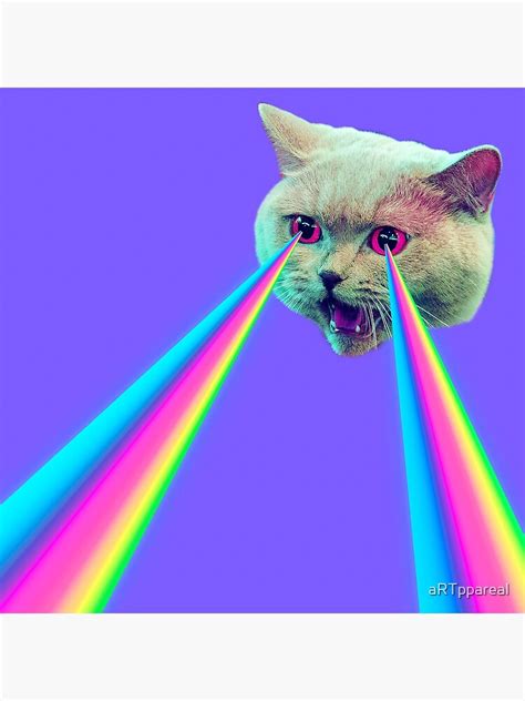 "Meme Cat - Laser Cat - Cat Eyes Laser" Poster for Sale by aRTppareal ...