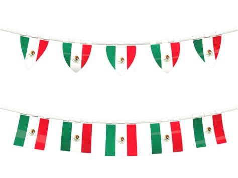 Rows of flags. Illustration of flag of Mexico