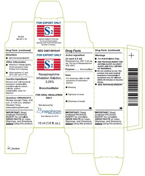 Racepinephrine Inhalation Solution, USP 2.25% (For Export Only)