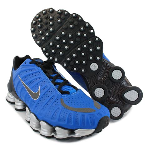 Nike Shox TLX Mens Laced Synthetic Trainers Blue Silver Black | eBay