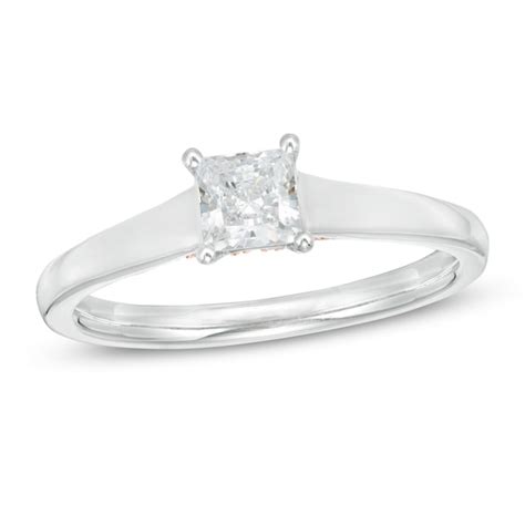 Zales Private Collection 3/4 CT. T.W. Certified Colorless Princess-Cut Diamond Engagement Ring ...