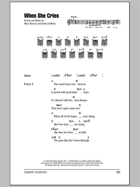 When She Cries by Restless Heart - Guitar Chords/Lyrics - Guitar Instructor