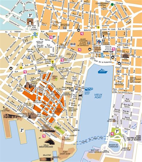 Plan du Vieux Port | Map, Marseille, Tourist map