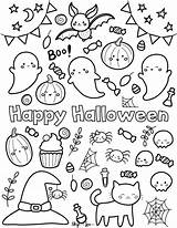Printable Cute Halloween Coloring Pages sketch template