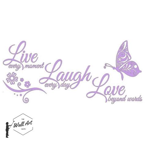 Live Laugh Love Butterfly Flower Wall Art Sticker | Sticker wall art, Butterfly wall stickers ...