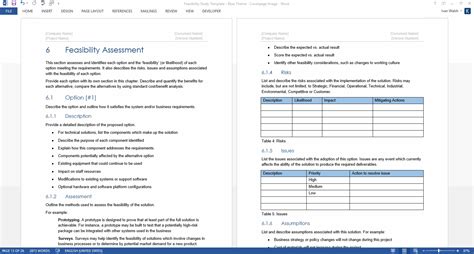 Feasibility Study Template – Templates, Forms, Checklists for MS Office ...