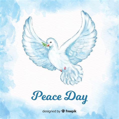 Free Vector | Peace day background with watercolor dove