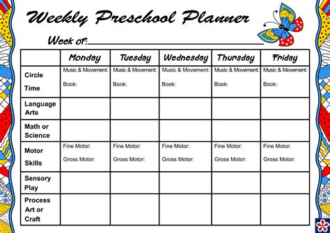 Weekly Lesson Plan Template Kindergarten at Mary Tack blog