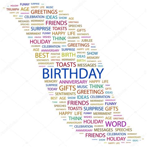 BIRTHDAY. Word collage on white background — Stock Vector © studiom1 ...