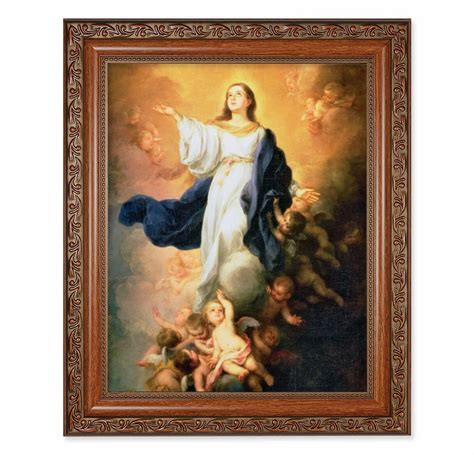 Immaculate Conception Mahogany Finished Framed Art - Buy Religious Catholic Store