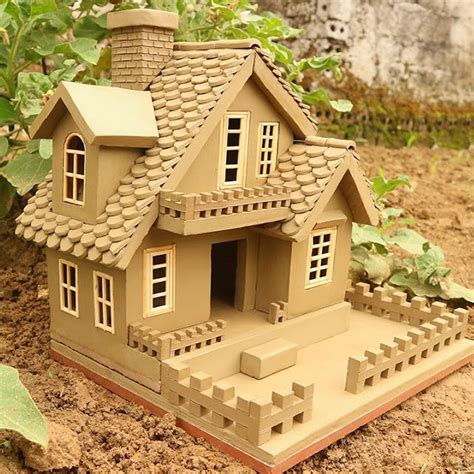 Miniature clay house | Miniature houses, Clay houses, Miniature house