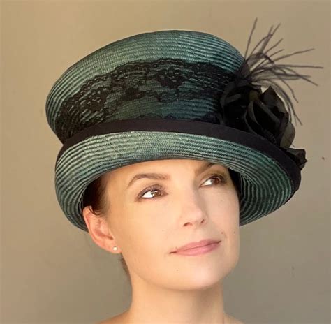 Derby Hat Women's Teal Green Formal Hat, Wedding Hat, Top Hat Mad Hatter, Women's Steampunk ...