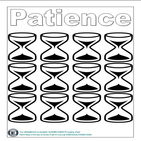 Patience Activity Sheet - Pre K Teach and Play