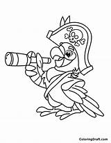 Pirate Parrot Coloring Pages  ColoringDraftcom sketch template