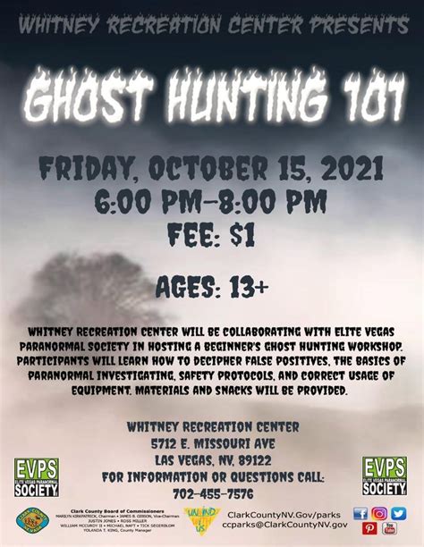 Ghost Hunting 101 | Recreation centers, Paranormal society, Ghost hunting