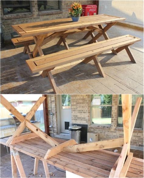 18 Rustic DIY Picnic Tables for an Entertaining Summer {Free Plans} - DIY & Crafts