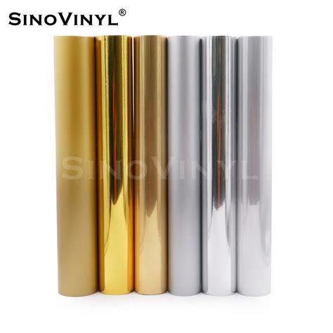 SINOVINYL Plotter Cutter Sign Chrome Mirror Metallic Vinyl Rolls for Computer Cutting Cricut ...