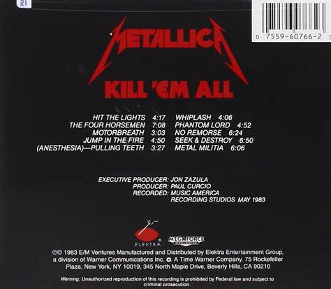 Classic Rock Covers Database: Metallica - Kill 'Em All (1983)