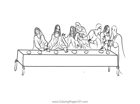Mary Magdalene And Jesus Last Supper Coloring Page for Kids - Free ...