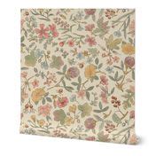 Floral Scatter Ink and Watercolor Wallpaper | Spoonflower