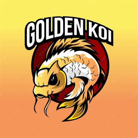 Premium Vector | Golden koi esport mascot logo design