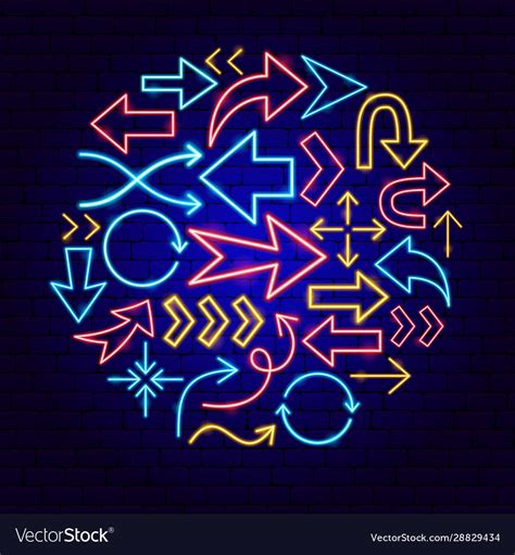 Arrow neon concept Royalty Free Vector Image - VectorStock