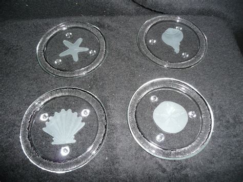 CUSTOM Etched Glass Coasters Your design