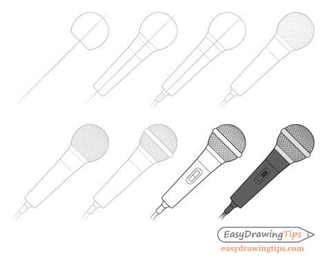 How to Draw a Microphone Step by Step - EasyDrawingTips