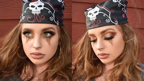 EASY PIRATE GLAM LAST MINUTE HALLOWEEN MAKEUP TUTORIAL - YouTube