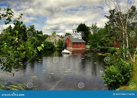 Harrisville, NH: View Over Harrisville Pond To the Village Stock Photo - Image of harrisville ...